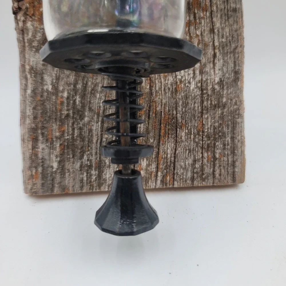 Arcade Crystal No 4 Wall Mount Coffee Grinder Cast Iron Rustic Wood Farmhouse